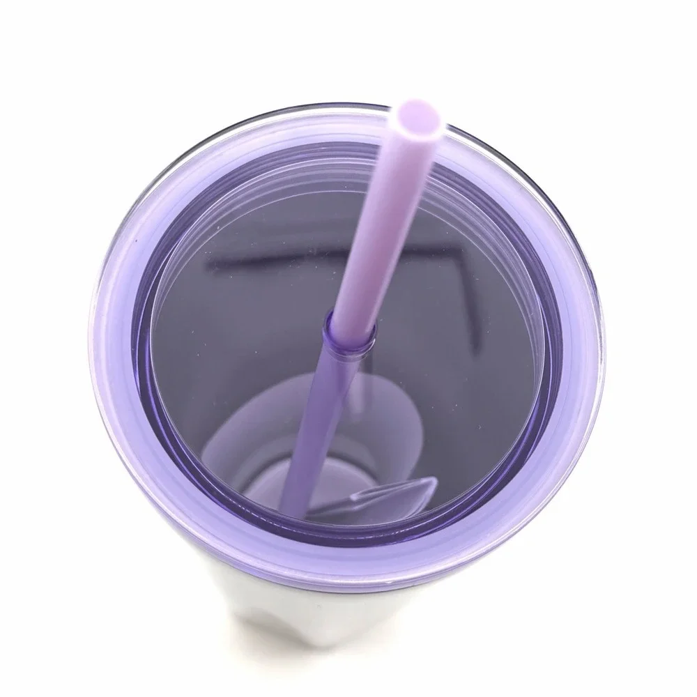 Starbucks 24oz‎ Winter Lilac Silver Ombré Geometric Tumbler with Straw New